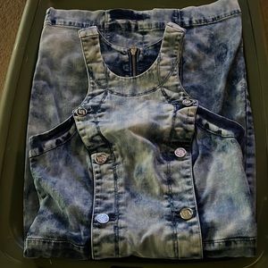 BEBE WOMAN STRETCH DENIM MINI DRESS WORN TWICE.